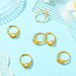 6Pcs Adjustable Brass Finger Rings Components&nbsp;KK-BBC0021-27