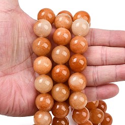 天然石レッドアベンチュリンビーズ連売り  ラウンド  16~16.5mm  穴：1.6mm  約24~25個/連  15.35~15.94インチ（39~40.5cm）&nbsp;G-L648-A04-16mm