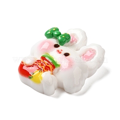 クリスマスシリーズ かわいい不透明樹脂デコデンカボション  兎  27x24.5x9.5mm&nbsp;RESI-B026-02C