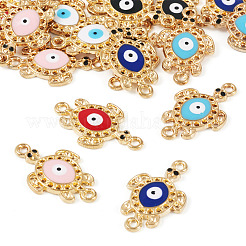 12Pcs 6 Colors Alloy Enamel Connector Rhinestone Settings&nbsp;FIND-TA0004-85
