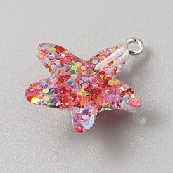 樹脂チャーム  海洋生物チャーム  ヒトデ  25x23.5x7.5mm  穴：2mm&nbsp;RESI-TAC0007-29P-01
