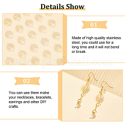 60Pcs Rack Plating 201 Stainless Steel Connector Charms&nbsp;STAS-DC0011-49