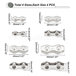 16Pcs 4 Style 304 Stainless Steel Double 2-Post Cable Clamp&nbsp;FIND-GA0002-28