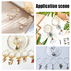 60Pcs 2 Colors 316 Surgical Stainless Steel Wine Glass Charms Rings&nbsp;STAS-DC0001-45