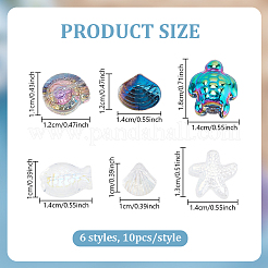 60Pcs 6 Styles Electroplate Glass Beads&nbsp;GLAA-HY0001-45