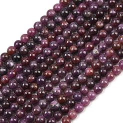 Natural Gemstone Ruby Round Beads Strands&nbsp;G-O017-6mm-06