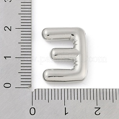 ラックメッキ真鍮チャーム  長持ちメッキ  鉛フリー＆カドミウムフリー  プラチナ  文字e  19x14x4mm  穴：1.8mm&nbsp;KK-A224-01E-P