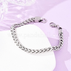 304 Stainless Steel Cuban Link
Chain Bracelets for Women Men&nbsp;BJEW-F527-07P
