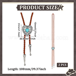 2Pcs PU Leather Bolo Tie Necklaces&nbsp;NJEW-ME0001-22B