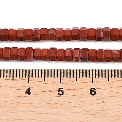 天然石レッドジャスパービーズ連売り  多面カット  六角  4x4x2~2.5mm  穴：0.9mm  約156個/連  15.24''（38.7センチメートル）&nbsp;G-G345-C19-2x4mm