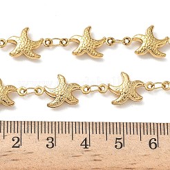 オーシャン304ステンレススチールリンクチェーンネックレス（女性用）  イオンプレーティング（ip）  カドミウムフリー＆ニッケルフリー＆鉛フリー  18KGP本金メッキ  ヒトデ  18.43インチ（46.8cm）&nbsp;NJEW-A060-01A-G
