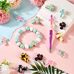 20Pcs 10 Styles Cross Silicone Focal Beads&nbsp;SIL-TA0002-78