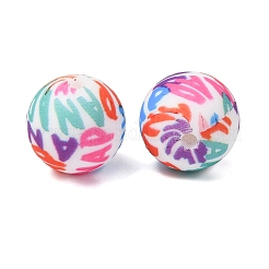 Food Grade Eco-Friendly Printed Silicone Beads&nbsp;SIL-A013-01A-01