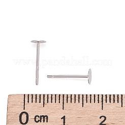 変色防止ロジウムメッキ スターリングシルバー イヤリング 925 個  ピアスポスト  プラチナ  12x4x0.5mm  ピン：0.8mm&nbsp;X-STER-A003-80