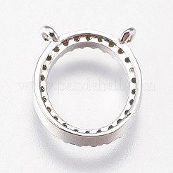 Brass Micro Pave Cubic Zirconia Charms&nbsp;ZIRC-E145-06P