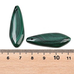 天然石マラカイトペンダント  マッチするチャーム  ティアドロップチャーム  38.5x13x4.5mm  穴：1.4~1.6mm&nbsp;G-B187-01A-01