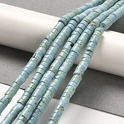 天然石ターコイズビーズ連売り  ディスク  ヒシビーズ  4x2mm  穴：1mm  約168個/連  14.96''（38センチメートル）&nbsp;X-G-M422-C01-01