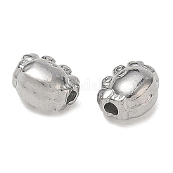 304ステンレススチールビーズ  カニ  ステンレス鋼色  5.5x7x4.5mm  穴：1.5mm&nbsp;SA-CBA740F-23P