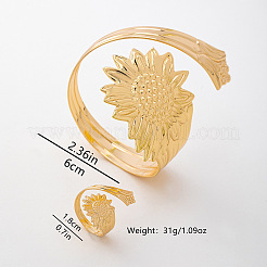 Iron Sunflower Cuff Bangle & Ring Sets for Women&nbsp;WG2469A-01
