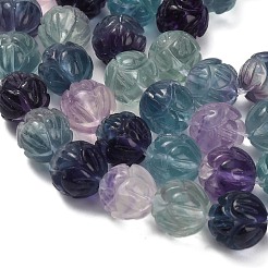 Natural Fluorite Carved Beads Strands&nbsp;G-L634-J04-B01