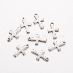 304 Stainless Steel Tiny Cross Charms&nbsp;STAS-YW0001-28P
