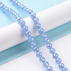 Electroplate Imitation Jade Glass Beads Strands&nbsp;GLAA-E036-12-M