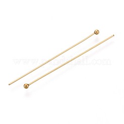 304ステンレススチールヘッドピン  イオンプレーティング（ip）  18KGP本金メッキ  40mm  ヘッド：2mm  100個/セット&nbsp;STAS-T065-40mm-20G