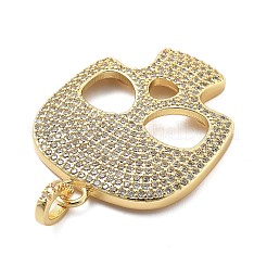 Brass Micro Pave Cubic Zirconia Pendants&nbsp;KK-L209-102G-02