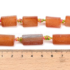 天然石風化瑪瑙ビーズ連売り  染め＆加熱  三角形  サンゴ  16~25x10.5~12.5x10~11.5mm  穴：2~2.5mm  約14~18個/連  15.20~15.75''（38.6~40センチメートル）&nbsp;G-A321-F02-01B
