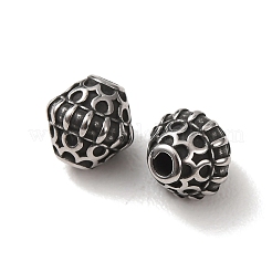 304ステンレススチールビーズ  双円錐形  アンティークシルバー  8.5x8mm  穴：2mm&nbsp;SA-CBA9DCB-06AS