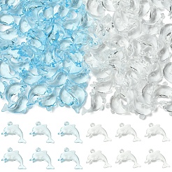 50Pcs 2 Colors Transparent Acrylic Pendants&nbsp;MACR-YW0004-33