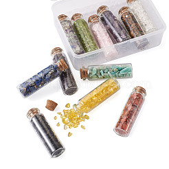 ガラス希望ボトル  ペンダント装飾用  赤いジャスパーチップビーズとコルク栓付き  22x71mm  12個/箱&nbsp;DJEW-TA0001-01