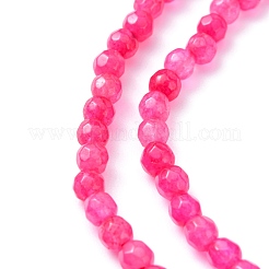 天然石ホワイトジェイドビーズ連売り  染め  多面カット  ラウンド  ミックスカラー  4mm  穴：1mm  約84個/連  14.4インチ&nbsp;G-G620-4mm-M