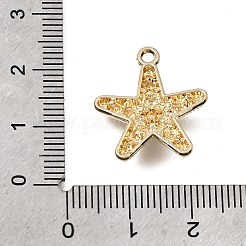 UVメッキ合金クリスタルラインストーンペンダント  スターのチャーム  ゴールドカラー  21x18x4mm  穴：1.8mm&nbsp;RB-CBAD37D-32G