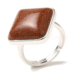 Synthetic Goldstone Adjustable Rings&nbsp;RJEW-H240-01S-16