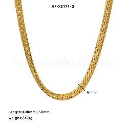 ステンレス製のネックレス  18KGP本金メッキ  15.75x0.24インチ（40x0.6cm）&nbsp;PW-WG33FFA-02