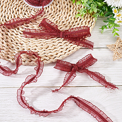Chinlon Elastic Pleated Lace Trim&nbsp;OCOR-WH0060-44A