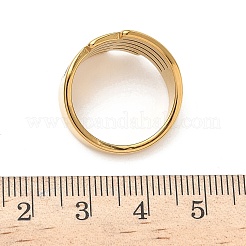 304ステンレススチール製キュービックジルコニアの指輪（女性用）  イオンプレーティング（ip）  18KGP本金メッキ  13mm  内径：18mm&nbsp;RJEW-F189-04G
