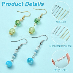 60Pcs 2Colors 304 Stainless Steel Ball Head for Craft Jewelry Making&nbsp;STAS-YW0011-27