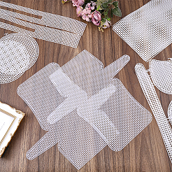 4 スタイルのペット用メッシュシートセット  バッグテンプレート  DIY 財布作り  混合図形  ホワイト  175~567x5699x1~2mm&nbsp;FIND-WR0012-99