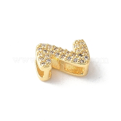 Brass Micro Pave Clear Cubic Zirconia Initial Multi-strand Links&nbsp;KK-S520-01G-23