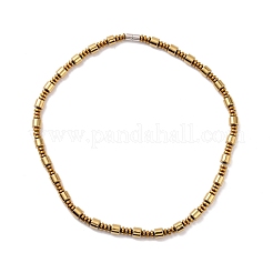 Synthetic Hematite & Brass Column Beaded Necklace Bracelet with Magnetic Clasps&nbsp;SJEW-G079-01B