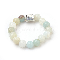 Natural Amazonite Stretch Finger Rings&nbsp;RJEW-JR00221-02