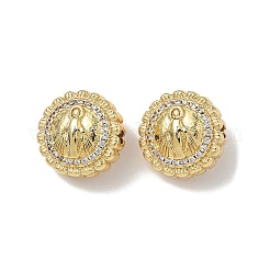 Brass Micro Pave Cubic Zirconia Beads&nbsp;KK-Q068-44G
