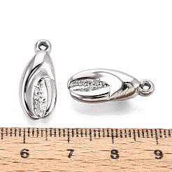 304ステンレススチールのカニ爪ペンダント  ステンレス鋼色  20x9x6mm  穴：1mm&nbsp;STAS-T069-01P