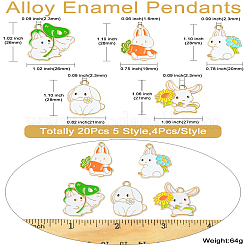 20Pcs 5 Style Alloy Enamel Pendants&nbsp;ENAM-CJ0005-66