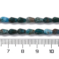 天然石アパタイトビーズ連売り  多面カット  ティアドロップ  5.5~8.3x4.1~4.35mm  穴：0.5mm  約30個/連  7.48インチ（19cm）&nbsp;G-C080-B06-01A