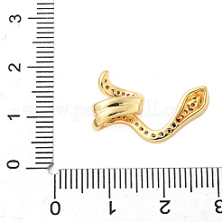 真鍮製マイクロパヴェキュービックジルコニアヨーロピアンビーズ  ヘビ  18KGP本金メッキ  19x20x7mm  穴：4x6mm&nbsp;KK-D354-01G