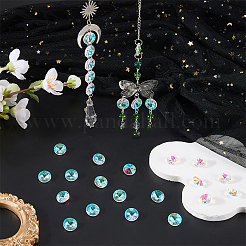 80Pcs Transparent Faceted Glass Connector Charms&nbsp;GLAA-SP0001-88A-01