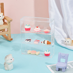 プラスチック製のケーキキャビネット  マイクロランドスケープホームドールハウスアクセサリー  小道具の装飾のふりをする  透明  94.5x80.5x27mm  内径：75.5x28mm&nbsp;DJEW-WH0039-94A